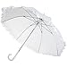 totes Women's Auto Open Ruffle Stick Umbrella,White
