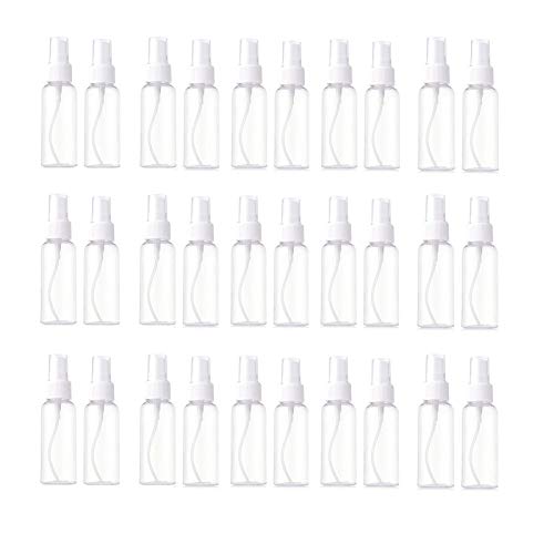 WISTOM 30本セット 50mlスプレーボトル ラベルボトル 透明ボトル 小分けボトル 化粧品容器
