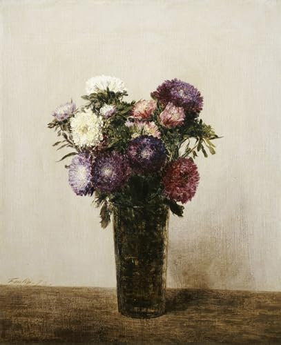 Vase de fleurs poster de tableaux célèbres Fantin-Latour décoration murale salon 60x90cm
