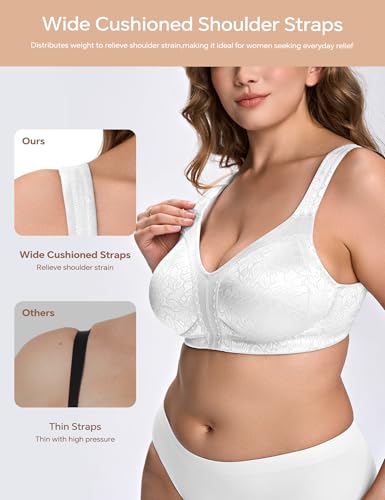 Image of Wingslove Women's Minimizer Bra Wireless Full Coverage Non-Padded Plus Size No Underwire Everyday Comfort