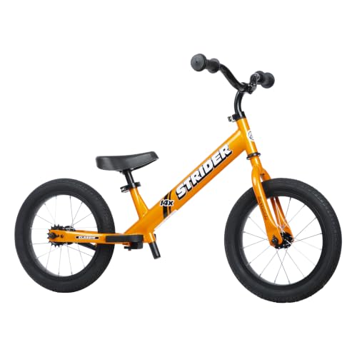 Strider 14x Classic Balance Bike for Kids Ages 3–6 Years, Tangerine