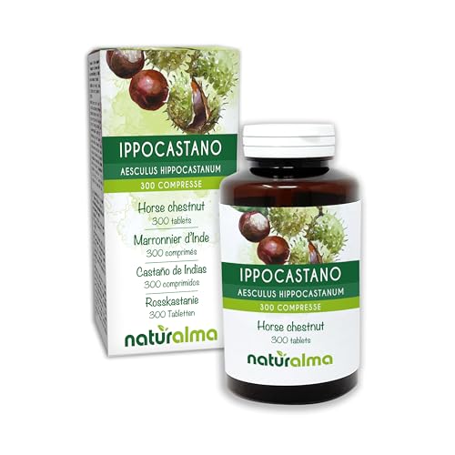 Castaño de Indias (Aesculus hippocastanum) semillas Naturalma - 150 g - 300 comprimidos - Complemento alimenticio - Natural y Vegano
