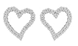 Amazon Collection Platinum Plated Sterling Silver White Cubic Zirconia Heart-Shaped Earrings