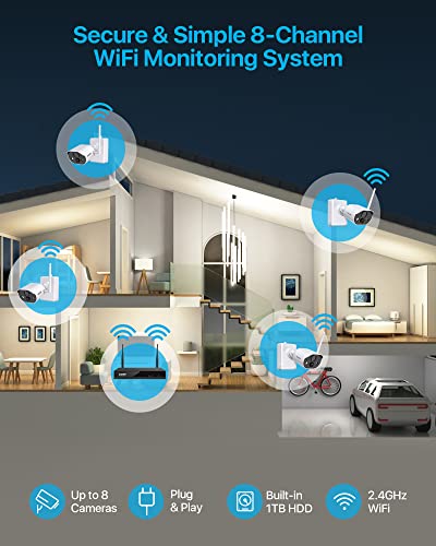 Zosi C306Pk 8Ch 2K 3Mp Battery Powered Wireless Security Camera System, 4 X Wire-Free Outdoor Camera With Color Night Vision, Spotlight, 2-Way Talk, Light & Siren Alarm, 1Tb Hdd For 24/7 Recording #TOP7
