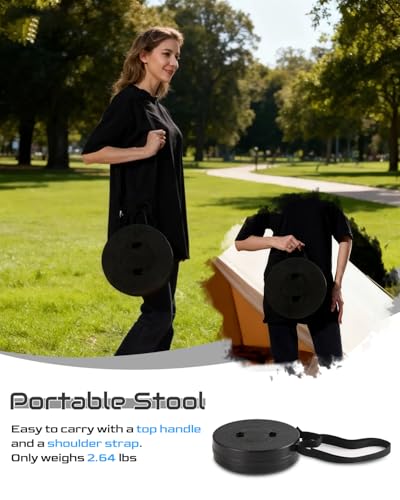 Image of Spisces 2026 Heavy Duty Collapsible Stool | 600lbs Capacity, 18-in Tall Lightweight 2.6lbs Portable Retractable Telescoping Stool for Adults, Camping Fishing Hiking Travel BBQ