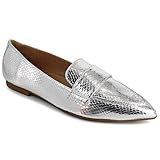 Weich gepolsterte Innensohle. ESPRIT Damen Jaine Loafer, flach, Silber (Silber), 37 EU