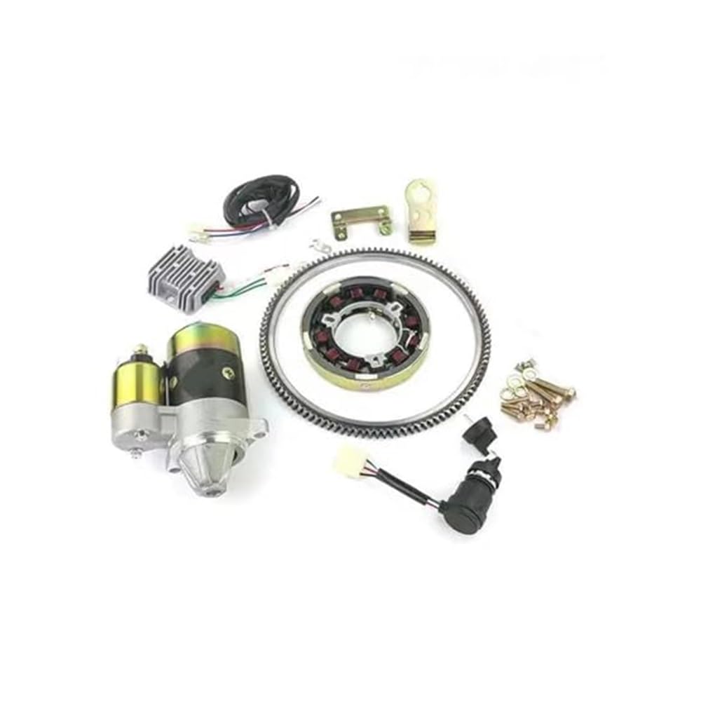 Kit De Conversión Motor Arranque Eléctrico Con Engranaje Corona Volante Para Generadores Diésel 5 KW: 170F 173F 178F 186F 188F Y 192F Motor de Arranque para Coche