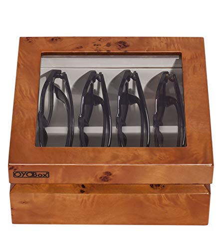 Image of OYOBox Mini Luxury Eyewear Organizer, Wood Display Box for Glasses + Sunglasses