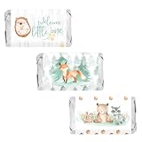 Woodland Baby Shower Mini Candy Bar Wrappers, Woodland Creatures Baby Shower Decorations - 42 Stickers