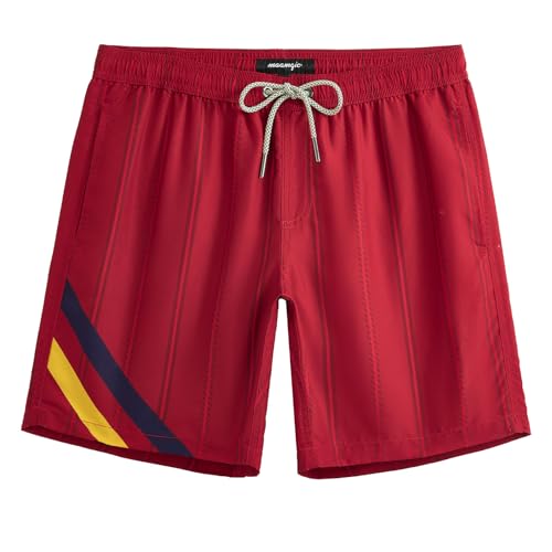 Image of maamgic Mens Swim Trunks Quick Dry Swim Shorts with Mesh Lining Funny Swimwear Bathing Suits 7inch