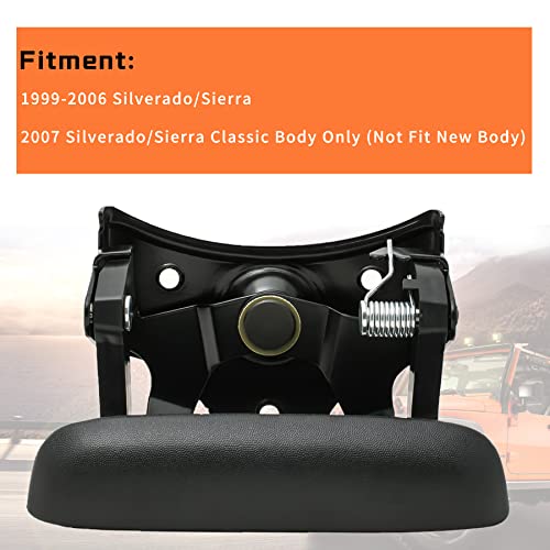 DEAL AUTO ELECTRIC PARTS 1pc Textured Black Rear Truck Bed Tailgate Handle & Bezel/Cover (Includes Rod Clips) Replacement Kit Compatible With 99-06 Silverado/Sierra 1500 2500 3500 HD 07 Classic Body - Thumbnail 3