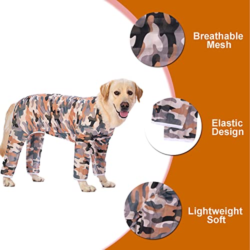 Hdkuw Dog Summer Jumpsuit,Pjs Camouflage Printing Sunscreen Cooling Dog Onesie Chilly Jumpsuit Shirt Anti-Hair Apparel For Medium Large Dogs Camouflage 34 #TOP2