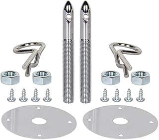 CarBole Chrome Steel Hood Pin Clip Kit Hair-Pin Style (18 Pcs Chrome Hood Pins)
