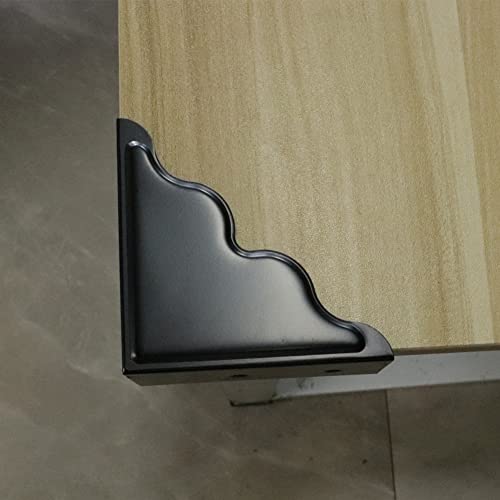 Image of Metal Corner Protector - Set of 4 Black Box Corner Protectors for Edge Safety Guarding Cabinet, Furniture, Desk, and Case. Thickened Hardware for Enhanced Protection