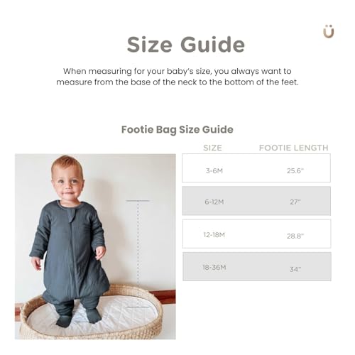 Image of GUNAMUNA Baby Footie Sleep Bag, Walkable Wearable Blanket, Easy Diaper Zipper, Convertible Foot Cuffs, Anti-Slip Grip, 2.5TOG