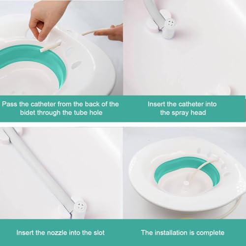 Image of Foldable Seat Bath for Toilet - Adult Sitting Bathtub for Hemorrhoids, Postpartum Care & Elderly, with Hanging Design & Hand Flush Pump (Multicolour)