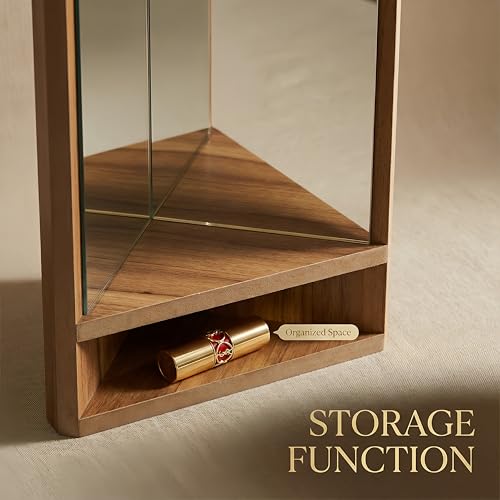 Oulores Non-Reversing Mirror with Wood Frame