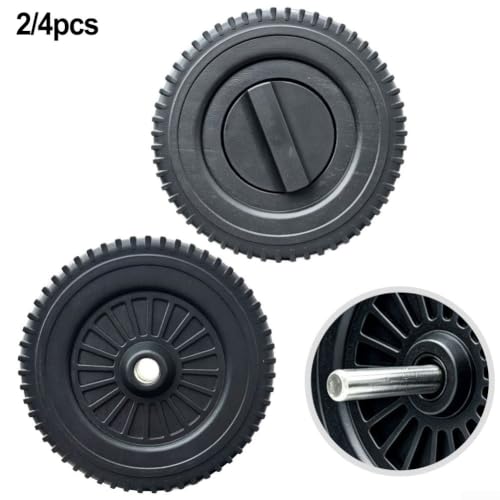Ruedas para barbacoa de 180 mm con eje kit de repuesto universal resistente de 4 piezas 4