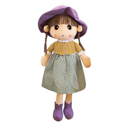 YJZQ - Muñeca de trapo para niña, con gorro y vestido de gasa desmontable, 45 cm