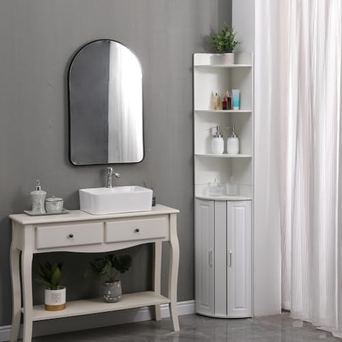 6Tier Corner Display Tall Bathroom Cupboard, Free Standing