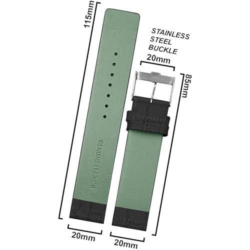 Image of DBLACK ''TNDS1'' Slim Leather Watch Strap, Minimalist style and a Bamboo-texture Design Belt / / For 18mm, 20mm, or 22mm, Compatible for TITAN Edge Slim Watches (Choose Your Size & Color)