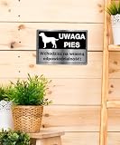 Putuo Decor Metalowa Tablica „Uwaga Pies Wchodzisz na Własną Odpowiedzialność” Ozdoba na Bramę Ogrodu Domu, 20x30cm