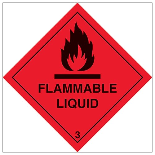 V Safety Flammable Liquid 100 x 100 mm - Glow In The Dark Self Adhesive Vinyl Safety Sign