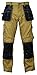 Men's Construction Pants with Cordura Knees Reinforced Carpenter Work Pants Tactical Workwear Cargo Safety TrousersKhaki 40-34