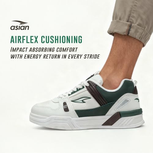 Image of ASIAN Men CHICAGO-01 Stylish Casual Mid Top Sneakers and Trendy Shoes with Laces for Men & Boys | Perfect for Wearing to Outings, and Comfortable All-Day Use, Stylish and Durable