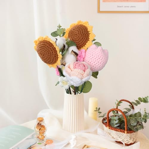 Composition florale en crochet pour décoration de bureau et maison - 3