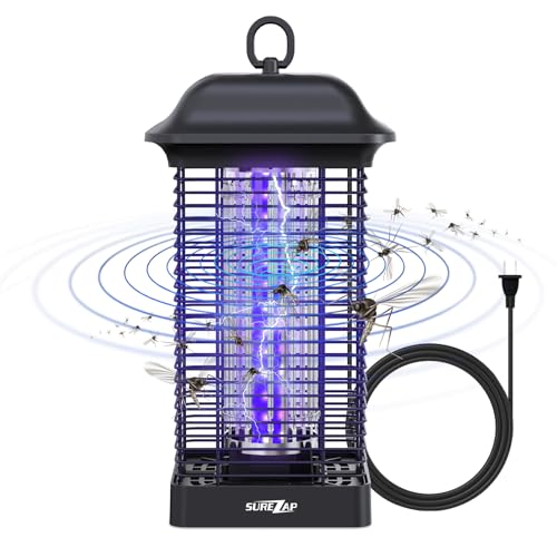 Mata Mosquitos Electrico - Lámpara UV 15W 4000V Alta Eficiencia, Silenciosa y Segura para Personas y Mascotas, IPX4 Impermeable, Elimina Mosquitos y Moscas, Cobertura hasta 100 m²