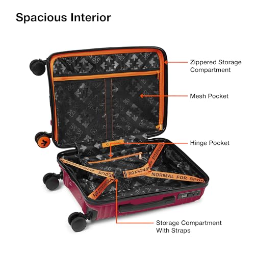 Image of Nasher Miles Mumbai Hard-Sided Polypropylene Cabin Luggage 20 inch | 55cm | 8 Wheels Small Trolley Bag for Travel | Suitcase (Maroon)