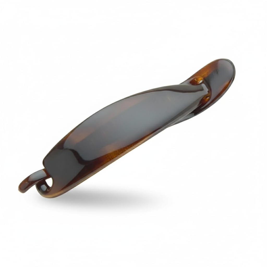 Parcelona French Sleek Tortoise Shell Brown Metal Free Hair Barrette