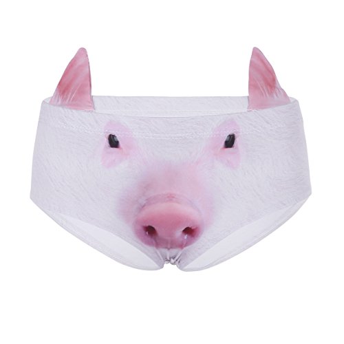 TiaoBug Femme Culotte 3D Animal Slip avec Oreilles Lingerie sous-Vêtements Taille Basse Tanga Bikini G-String G Taille Unique