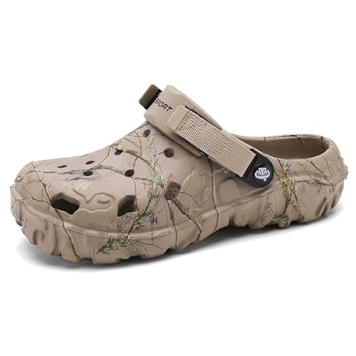 SECHRITE Zuecos de Jardín Unisex Zapatos de Jardín para Mujer Hombre Moda Deportiva EVA Adults Clogs para Verano Playa Pantuflas, Caqui 44 EU SECHRITE Zuecos de Jardín Unisex Zapatos de Jardín para Mujer Hombre Moda Deportiva EVA Adults Clogs para Verano Playa Pantuflas, Caqui 44 EU