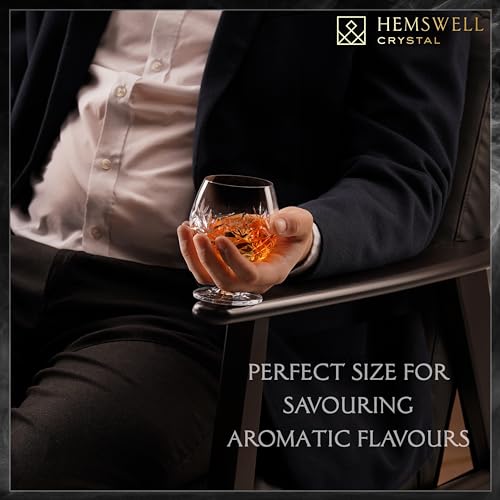 Muldale Hemswell Crystal Single Brandy Glass Goblet - Cut Crystal Brandy Glasses with Box - Snifter Glass for Cognac 250ml - Glenrigg - Image 3