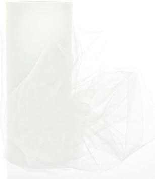 6" Tulle Fabric Roll Premium Craft mesh for Wedding Decorations Party Favors Gift Wrapping Bows Tutus Floral Arrangements Chair Sashes and DIY Projects Soft Sheer Netting White, 25 Yards