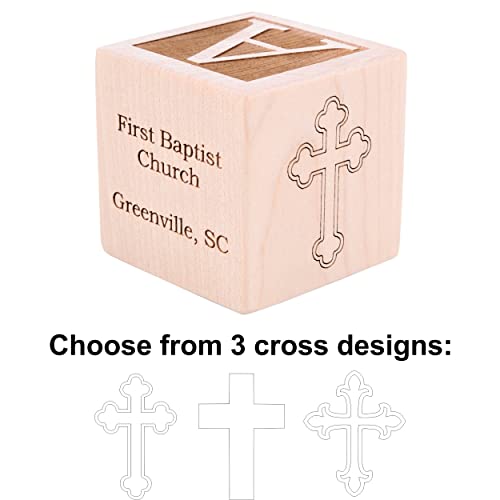 Personalized Baby Baptism/Dedication/Christening Wood Block, Choose From 3 Sizes, Baptism Gift For Boy, Girl, Baby Dedication Gifts, Unique Baptism Gifts (2") #TOP2