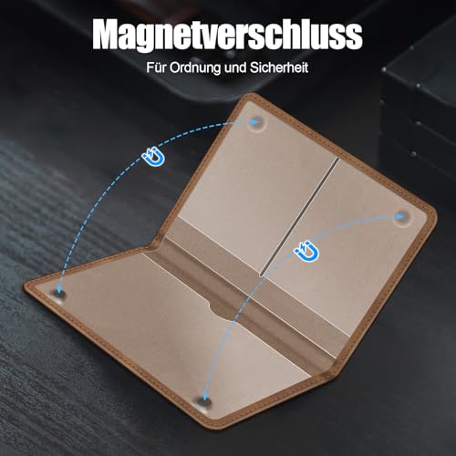 FINTIE KFZ Fahrzeugschein Hülle und Versicherungshalter- Magnetverschluss Auto Organizer für das Handschuhfach im… – Ansicht 5