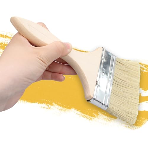 2 Stück 10.5cm*21cm/12.5cm*21.5cm Pinsel,lasurpinsel,malerpinsel,flachpinsel,lackpinsel,lasurpinsel Holz außen,Flachpinsel mit Holzstiel,Pinselset,für Malen,Farben,Lasurpinsel Holz außen