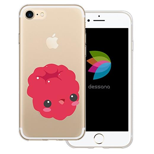 dessana söta frukter transparent silikon TPU skyddshölje 0,7 mm tunn mobiltelefon soft Case Cover väska för Apple, Apple iPhone 7, HALLON