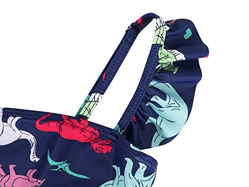 Wonderbabe Girls One Piece Swimsuits For Toddler Girls Colorful Dinosaur Swimwear Bathing Suit With Adjustable Strap Size 5-6 Years #TOP4