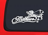 Mathews Logo & Female Bow Hunter - White Hunting window decal sticker