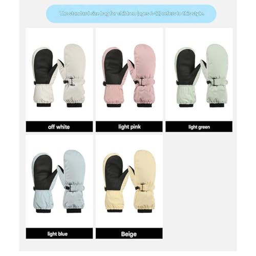 Guantes de esquí para niños y adolescentes impermeables con diseño simple 7