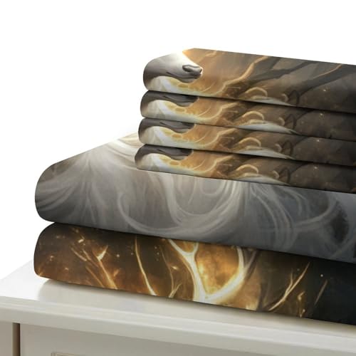 Housse de couette cerf 3D microfibres 260x220 cm avec taies