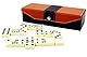 Bucher&Rossini Weißes Domino-Set mit Kunstlederetui Doppeltes 6er Domino-Set mit 28 Dominosteinen für Erwachsene und Kinder ab 8 Jahren für den Familienspielabend（Ivory
