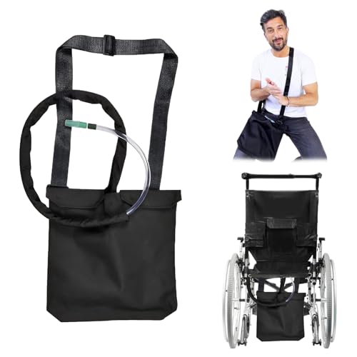 Katheter Tasche Urinbeutel Tasche Große Kapazität Reißverschluss und Verstellbarer Schultergurt Für Einfachen Zugriff und Sicheres Verbergen Geeignet （Schwarz）