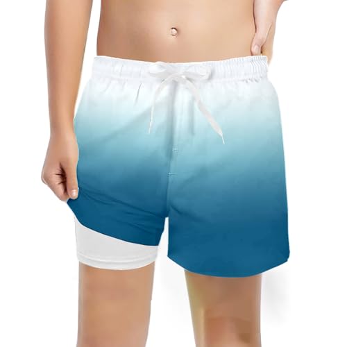 Genérico Bañador para niños de Secado rápido Pantalones Cortos de compresión con Forro antirozaduras Calzoncillos Tipo bóxer Traje de baño Pantalones Cortos de Playa