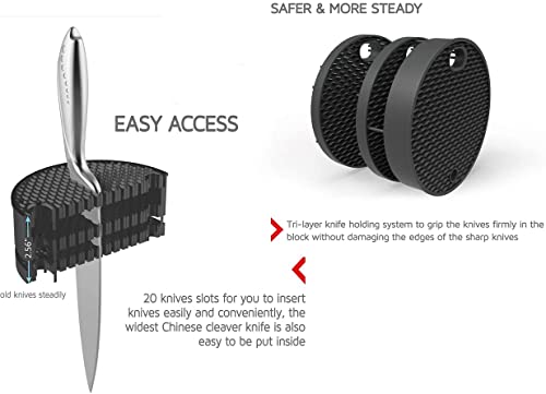 Xxl Universal Knife Block Holder, 304 Stainless Steel Without Knives, Detachable For Easy Cleaning, Rust Proof #TOP2