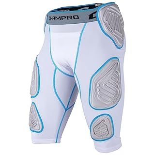 Champro Bull Rush FPGU17AWXL Gaine à 7 plaques, Corps Blanc, Insert Gris, Taille XL